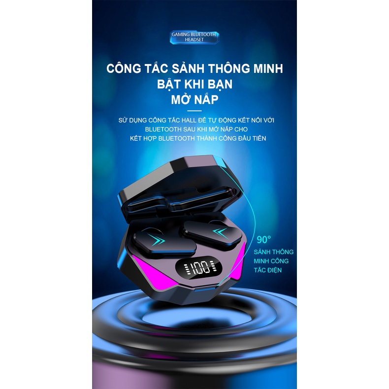 Tai nghe Bluetooth Newmsnr X15 tích hợp micro và màn hình led