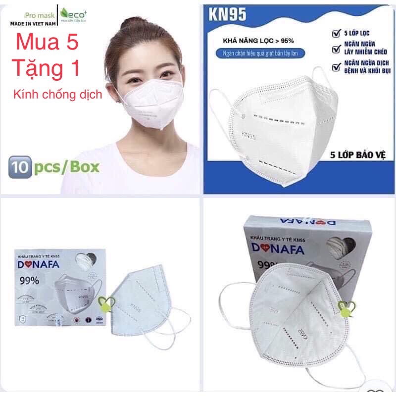 Hộp 10 khẩu trang N95 5 lớp siêu kín, mặt nạ chống giọt bắn thời trang cao cấp