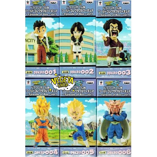 Mô hình Dragon Ball - Set WCF Gohan Videl Satan Goku Majin Vegeta Dabura - Episode of Boo Vol.1 - Cao 8cm - Fullbox