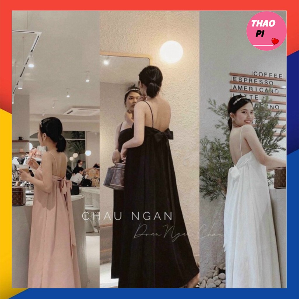 Đầm suông hai dây dập ly cột nơ lưng cực đẹp - video và hình thật trải sàn