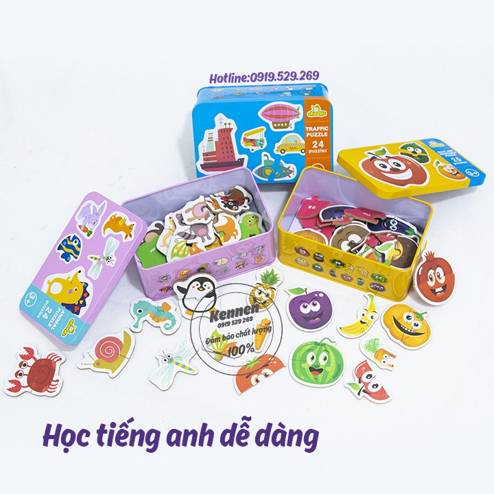 Ghép hình puzzle hộp thiếc