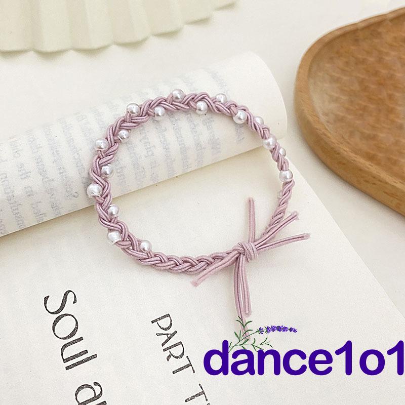 Dây buộc tóc đính ngọc trai màu kẹo cho nữ