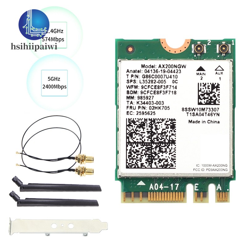 Thiết Bị Kết Nối Mạng Ax200Ngw Wifi M.2 Ngff Bluetooth 5.1 Với Ăng Ten 2x6db | BigBuy360 - bigbuy360.vn