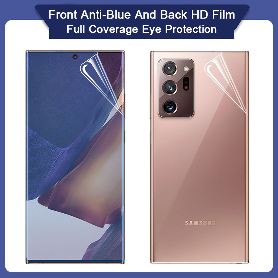 mặt trước sau Dán Film dẻo Miếng dán màn hình Chống Tia Sáng Xanh PPF trong suốt Full Màn cho Samsung Galaxy Note 20 Ultra 10 9 8 S9 S10 Plus S20 Fe