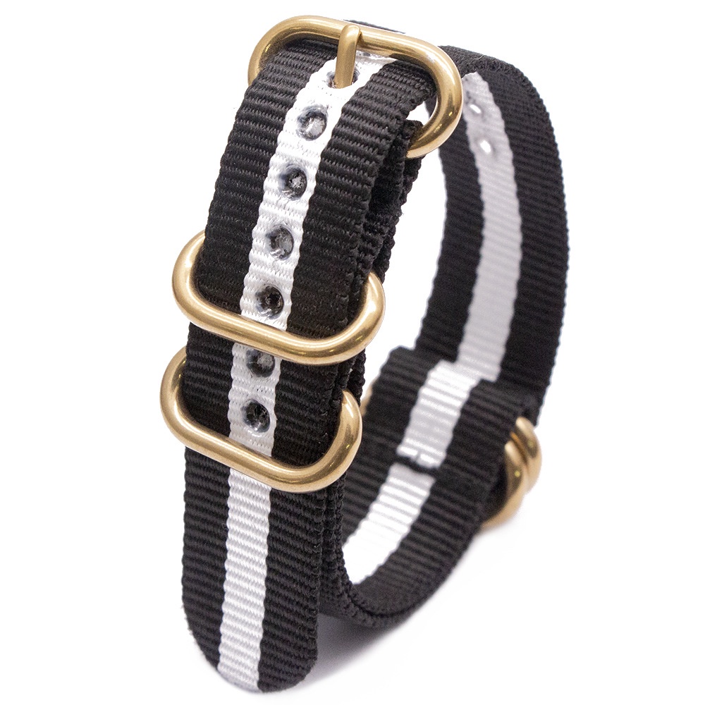 Dây Đeo Đồng Hồ Bằng Vải Nylon Có Khóa Vàng 18mm 20mm 22mm 24mm