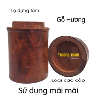 Lọ đựng tăm bằng gỗ hương – hình trụ tròn.