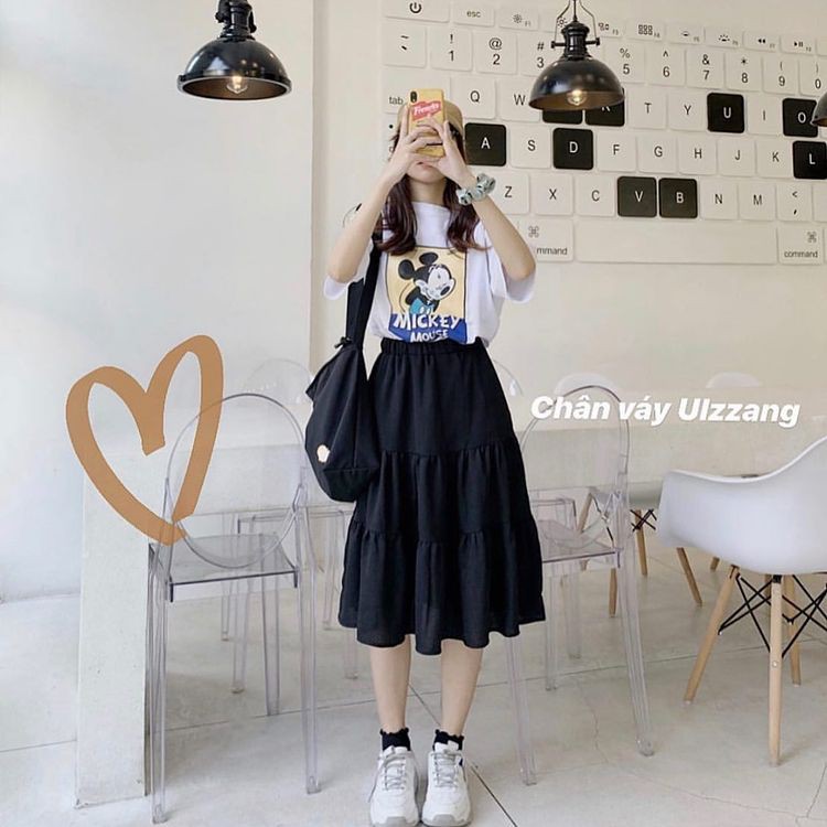 Chân váy Nữ- Chân Váy Vintage 2 lớp Siêu XInh