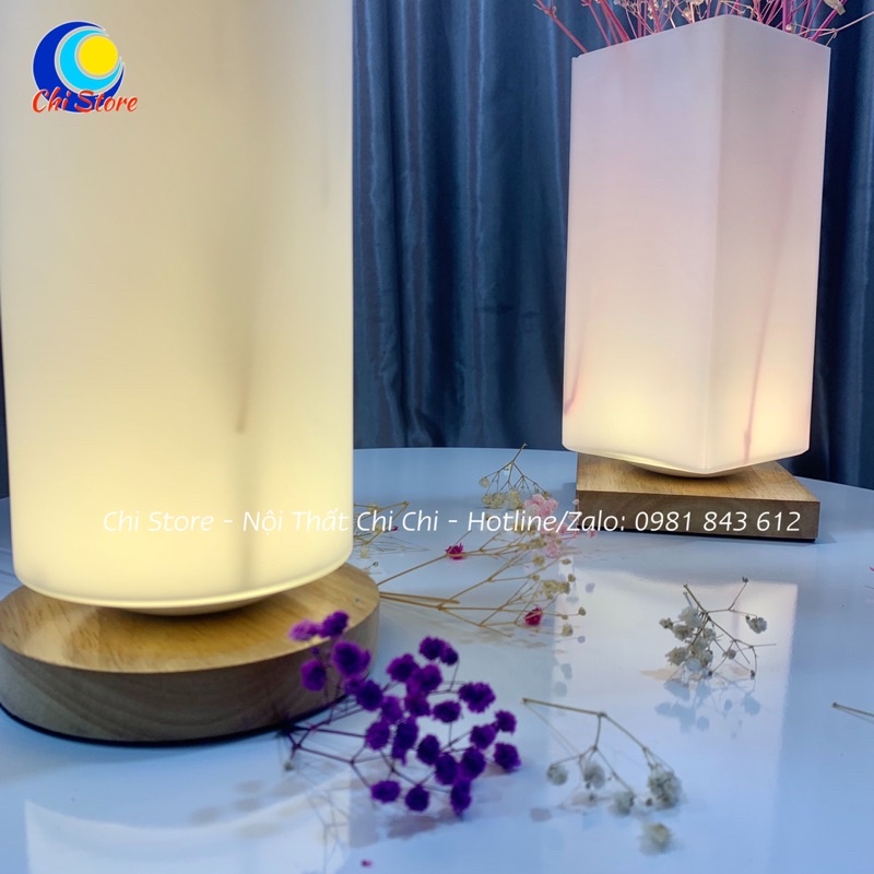 Đèn Ngủ Để Bàn Đế Gỗ Vàng Cao Cấp, Đèn Ngủ Gỗ Để Đầu Giường, Decor Trang Trí Hiện Đại