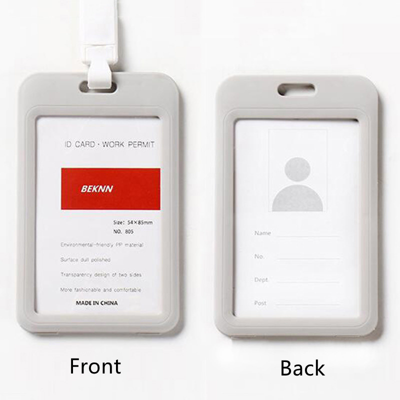 Bao thẻ ID nhân viên màu kẹo đơn giản trong suốt có dây đeo cổ tiện dụng cho nam và nữ khi đi làm