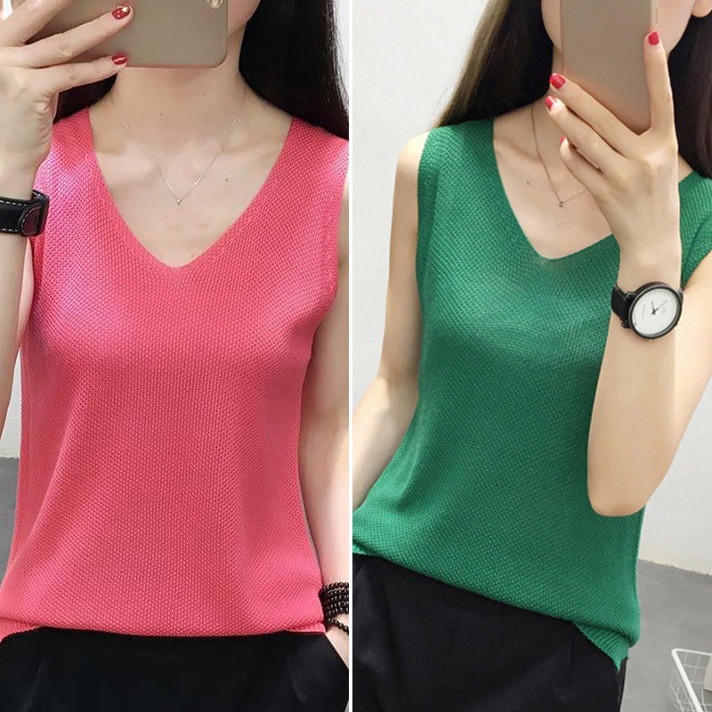 Áo cổ chữ V không tay thời trang lôi cuốn dành cho phái đẹp | BigBuy360 - bigbuy360.vn