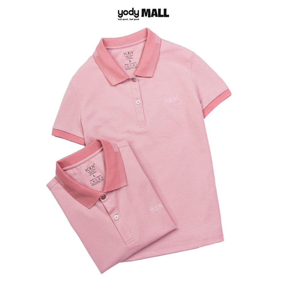 Áo Polo nam mắt chim phối bo trơn có cổ YODY chất vải cotton thấm hút tốt APM3299 | BigBuy360 - bigbuy360.vn