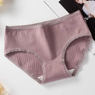 Quần lót nữ cotton kháng khuẩn - quần chip nữ viền ren gân tăm xì lip xuất nhật Q038