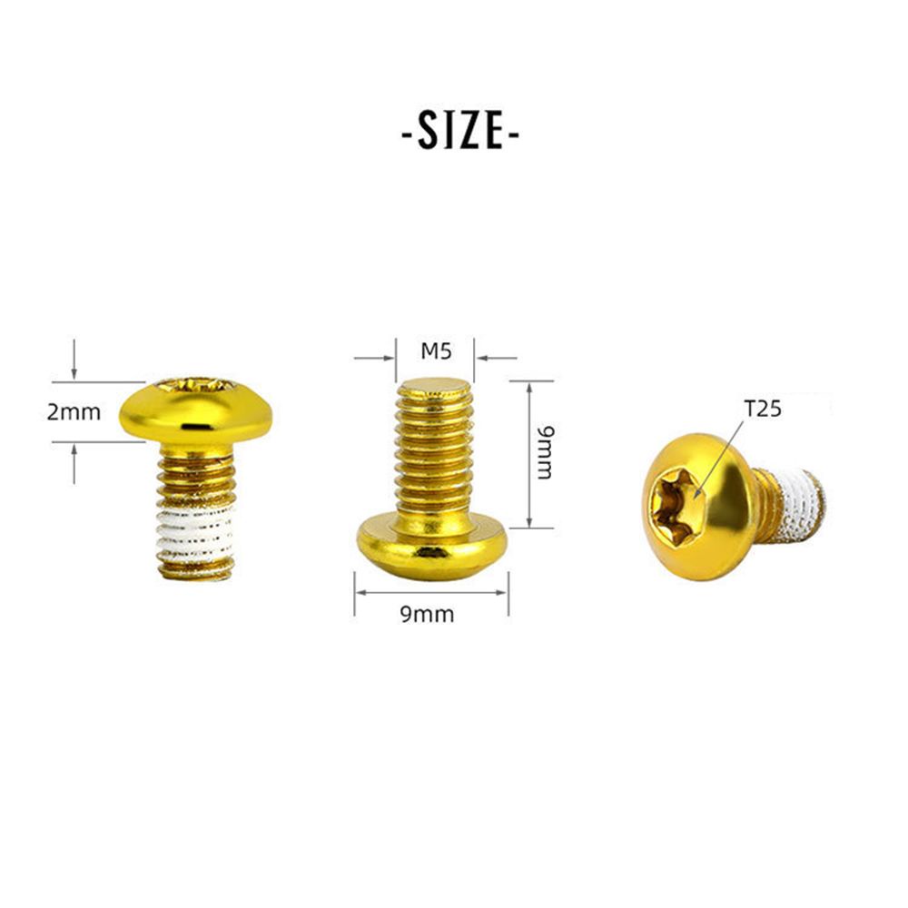 Set 12 ốc vít bằng thép không gỉ M5x9mm T25 cho xe đạp leo núi