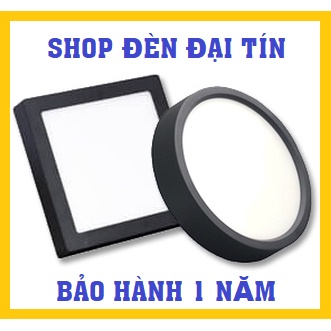 Đèn LED ốp trần gắn nổi 6W, 12W, 18W, 24W vuông tròn viền ĐEN ánh sáng trắng