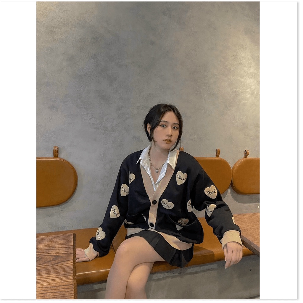 Áo khoác nỉ cardigan nữ hoạ tiết siêu xinh , hottrend 2021 KOKO MI