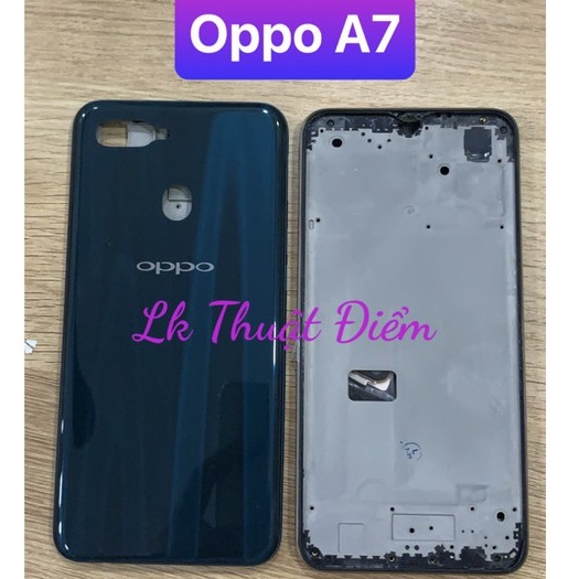 bộ vỏ oppo A7 - bộ gồm lưng, sườn và phím bấm như hình