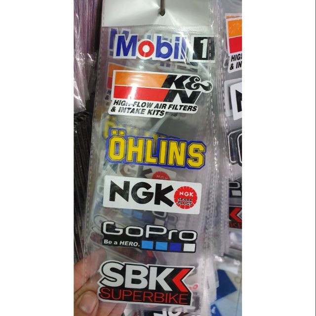 tem phản quang dán xe máy mobil1 ohlins kn gopro #scb