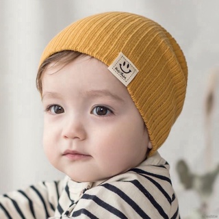 Mũ len trơn icon mặt cười chữ cho bé yêu