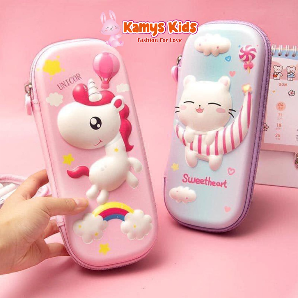 Hộp bút trẻ em 3D KAMYS KIDS kiểu dáng dễ thương cho bé trai bé gái