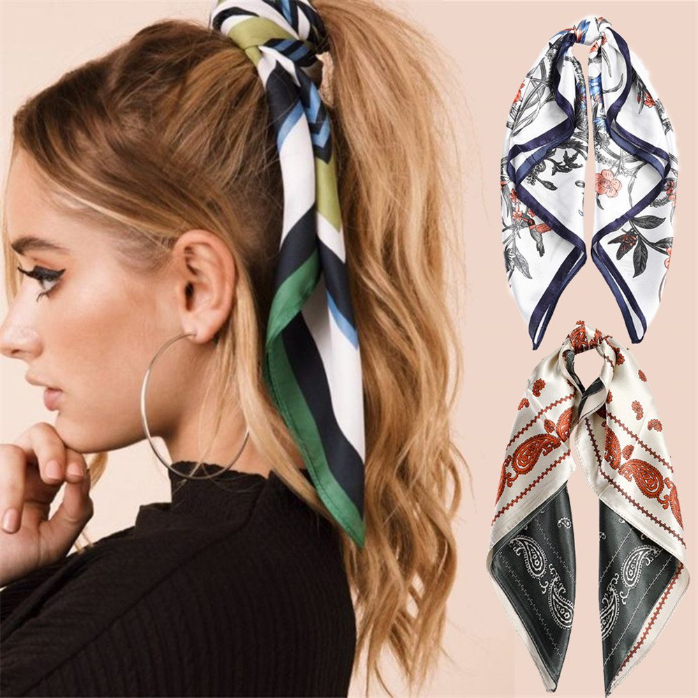 Khăn quàng cổ buộc tóc phong cách Bohemia họa tiết hoa hợp thời trang cho nữ