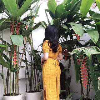 Đầm dài soc caro