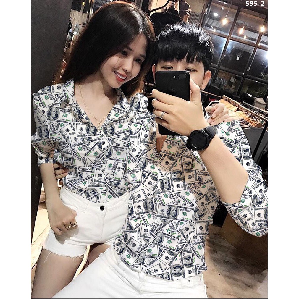 ÁO SƠ MI NAM NỮ TAY DÀI HOẠ TIẾT 3D LỤA CAO CẤP, ÁO SƠ MI NAM, ÁO SƠ MI NỮ, ÁO SƠ MI CẶP, HOẠ TIẾT LÁ FORM ÔM ĐẸP | BigBuy360 - bigbuy360.vn