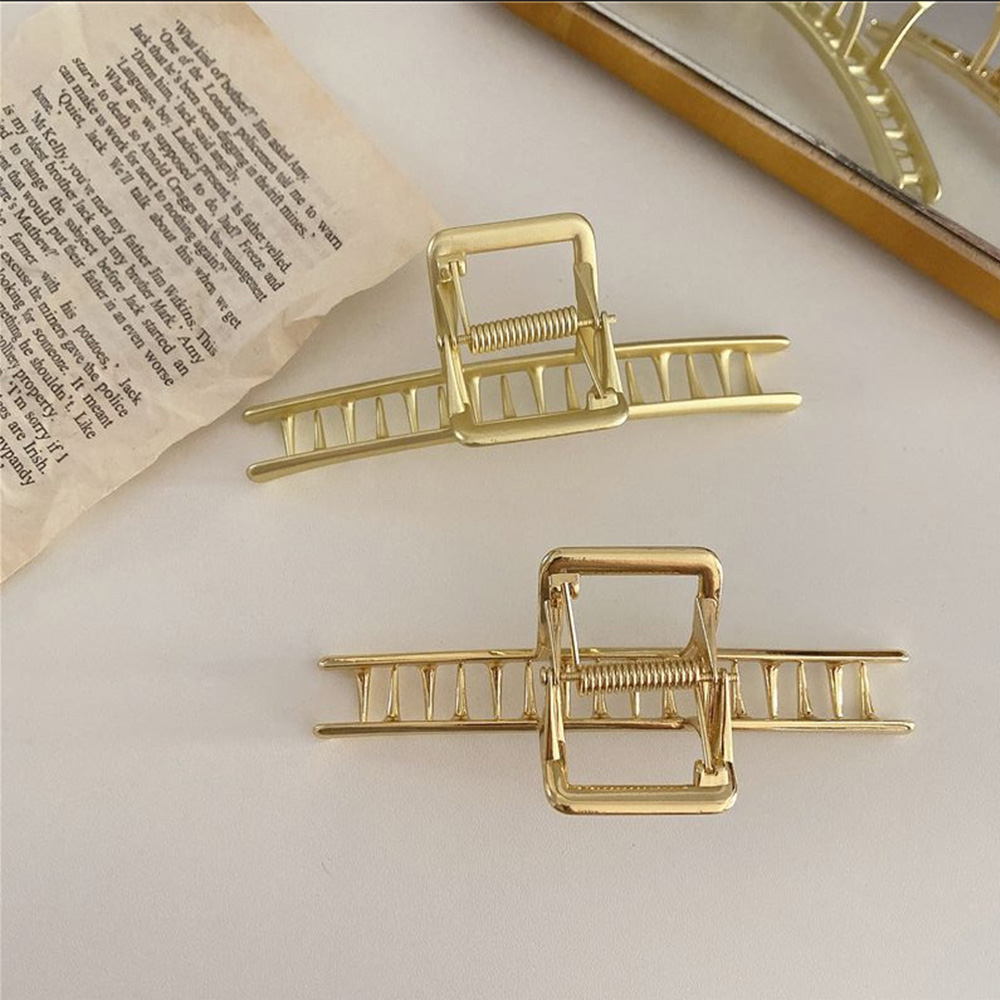 Kẹp Tóc Kim Loại Cỡ Lớn Phong Cách Vintage Dành Cho Nữ