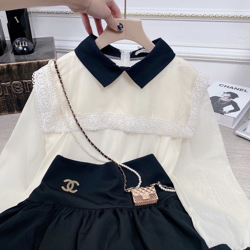 Set áo tơ phối màu mix chân váy Chanel sang chảnh💥💥💥 | BigBuy360 - bigbuy360.vn