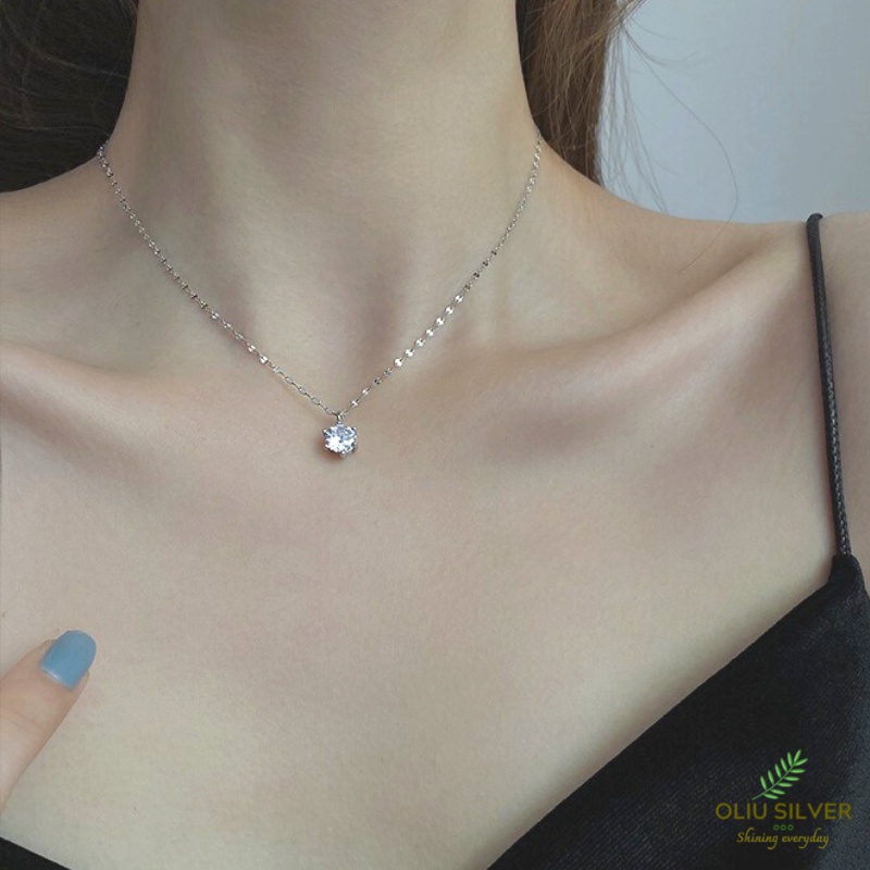 Dây Chuyền Bạc S925 Simply Fantasy Đính Đá CZ Thanh Lịch | Vòng Cổ Nữ Trang Sức Bạc Thời Trang