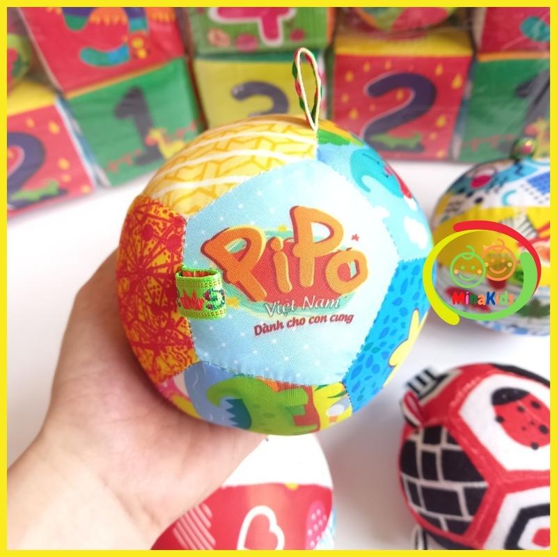 Bóng Vải Kích Thích Thị Giác Kèm Xúc Xắc PiPo Việt Nam Đồ Chơi An Toàn Cho Trẻ Sơ Sinh Minakids B17