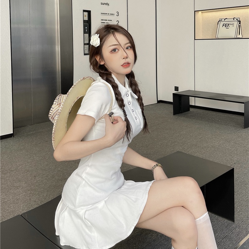 Đầm Ngắn Xếp Ly Ôm Dáng Thời Trang Mùa Hè Cho Nữ