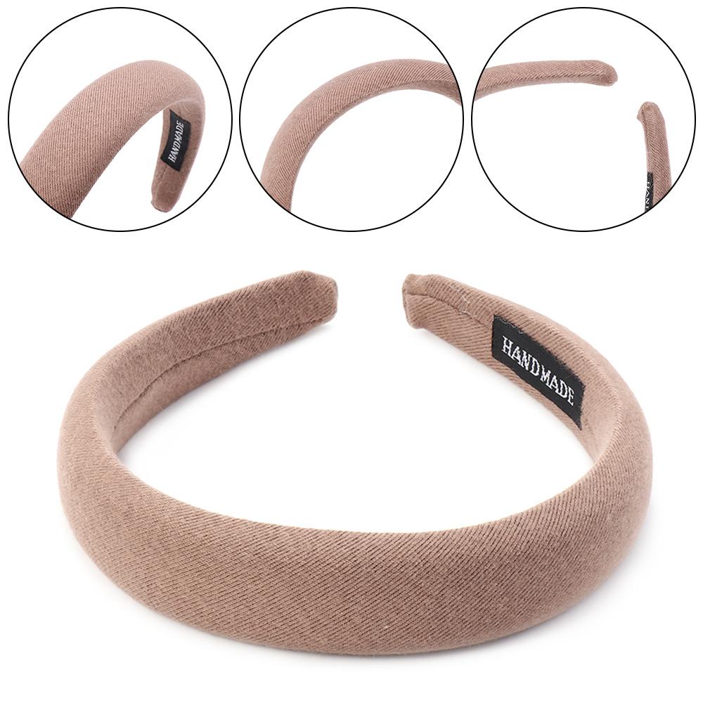 Băng Đô Vải Dày Bản Rộng Co Giãn Họa Tiết Kẻ Sọc Thời Trang Thu Đông Cho Nữ