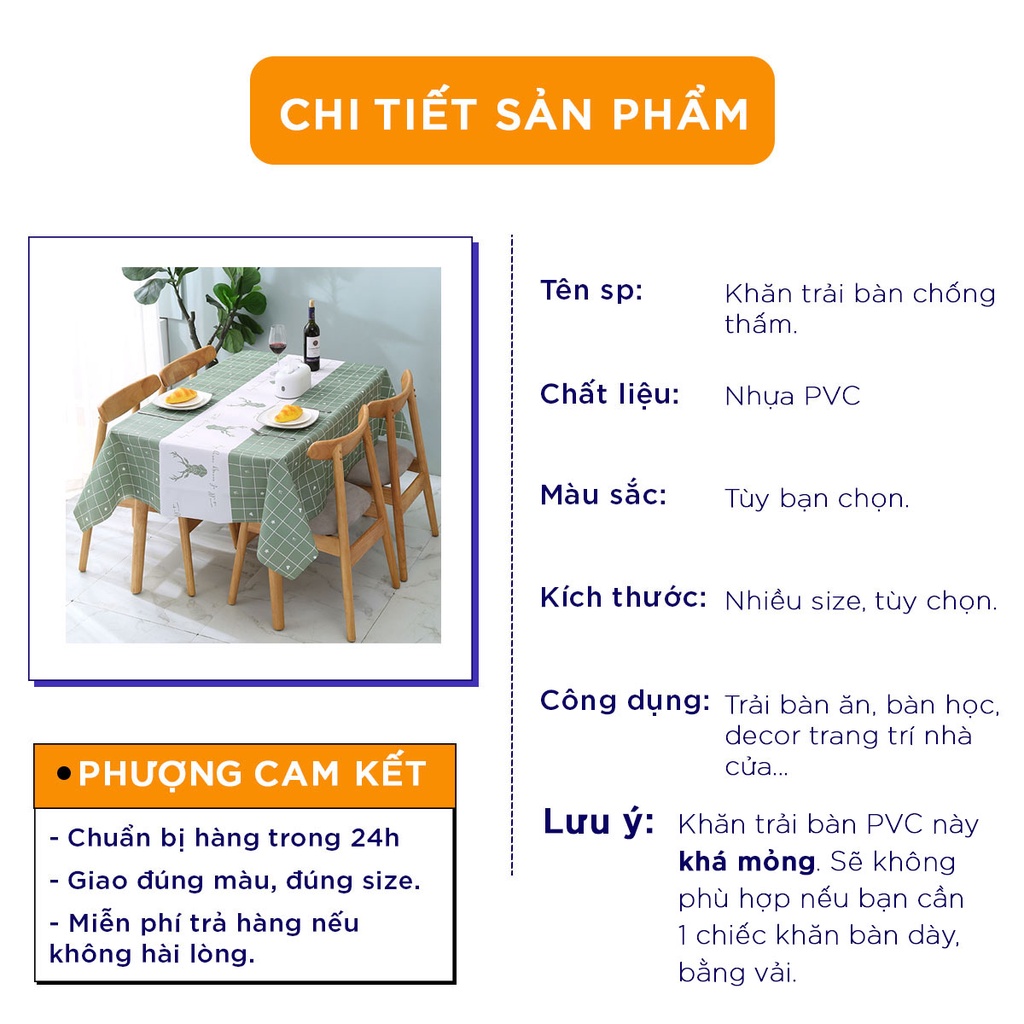 Khăn PVC dùng để trải bàn ăn bàn học decor picnic họa tiết vintage caro - chống thấm nước