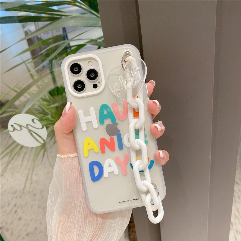 Ốp Điện Thoại Tpu Dẻo Màu Trắng Kèm Vòng Đeo Tay Sang Trọng Cho Iphone 6 / 6plus / 6s / 6splus / 7 / 7plus / 8 / 8plus / X / Xr / Xs / 11 / 12 / Pro / Max