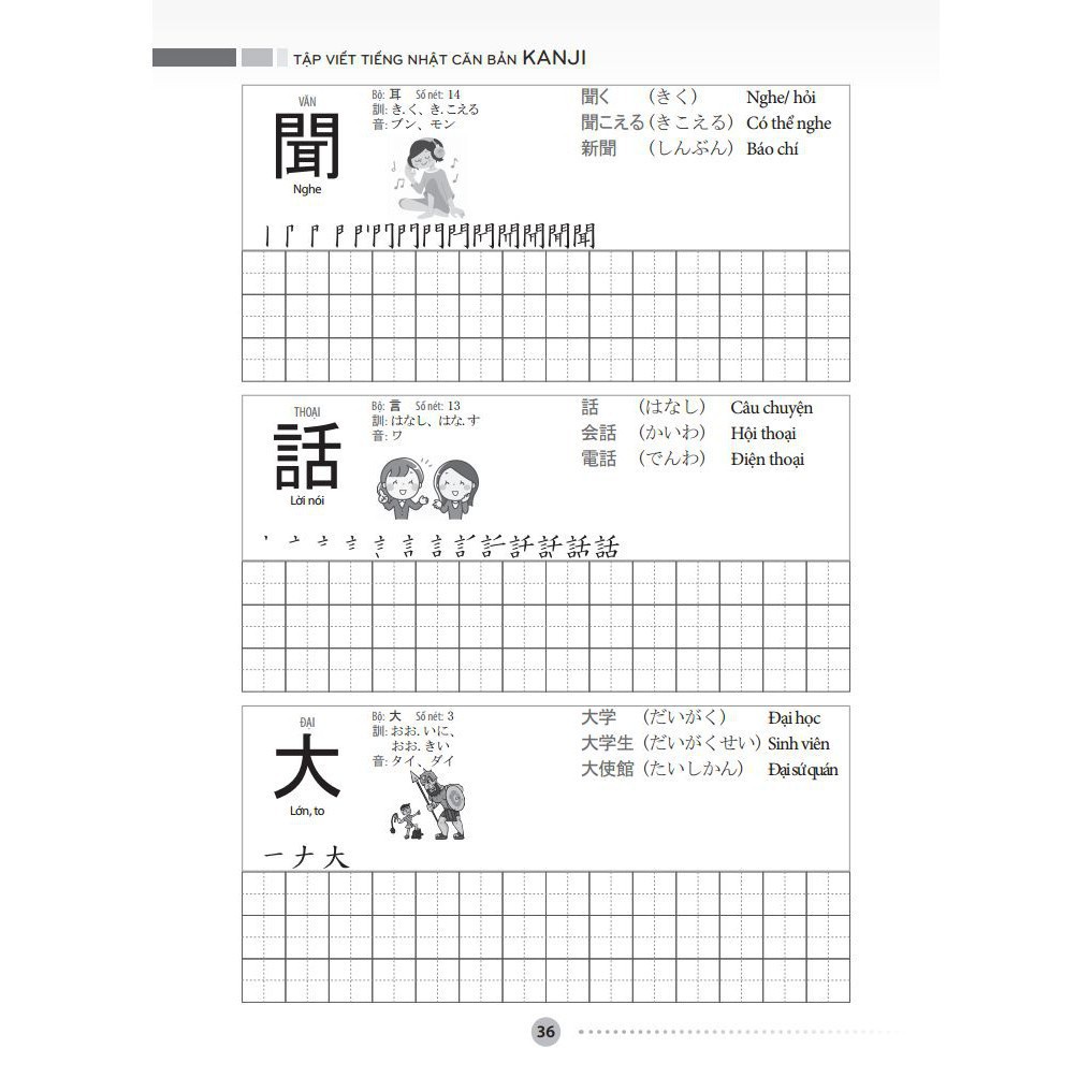 Sách - Tập viết tiếng Nhật căn bản - Kanji (tái bản)
