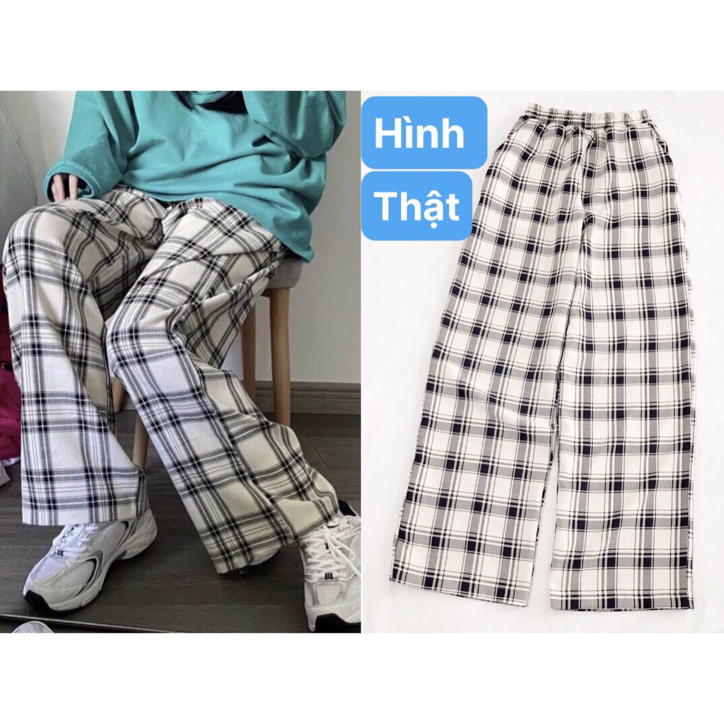 Quần CARO ỐNG RỘNG C_24_2526 Ulzzang Unisex 1hitshop