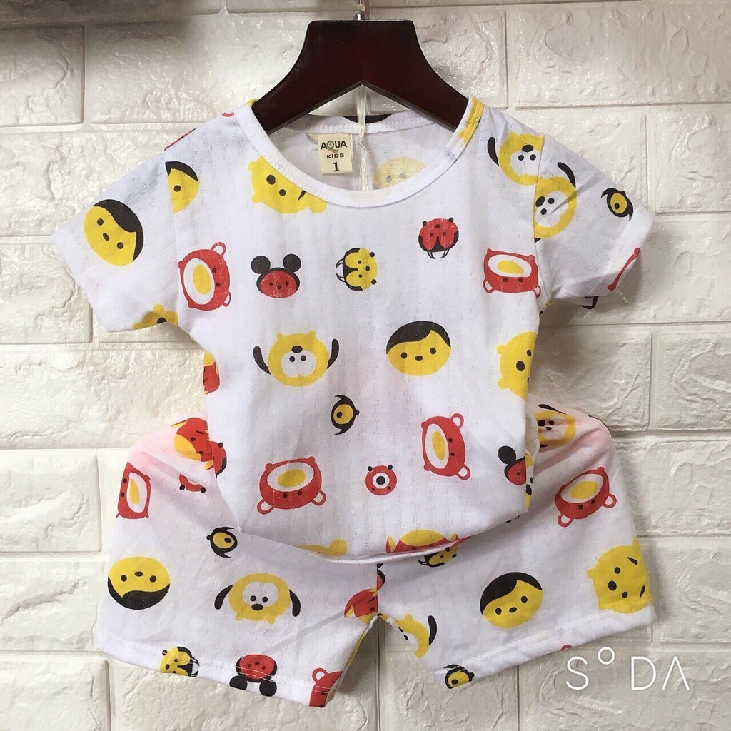 BỘ COTTON GIẤY CỘC TAY CHO BÉ - dmastore