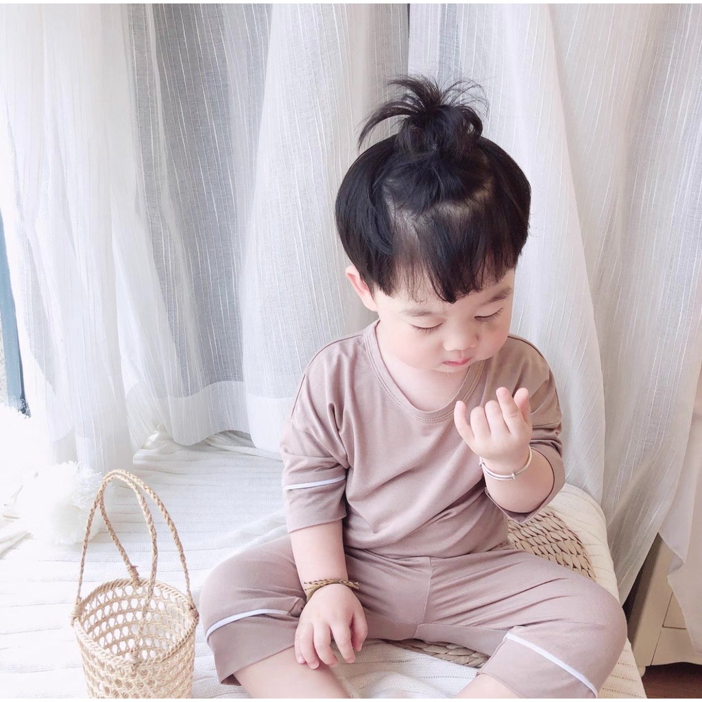 Bộ Đồ Lửng Cho Bé 💖 Bộ Ngố Thun Lạnh Siêu Mát Cho Bé Trai Bé Gái 💖 Chất Thun Lạnh Co Giãn 4 Chiều Thấm Hút Mồ Hôi.