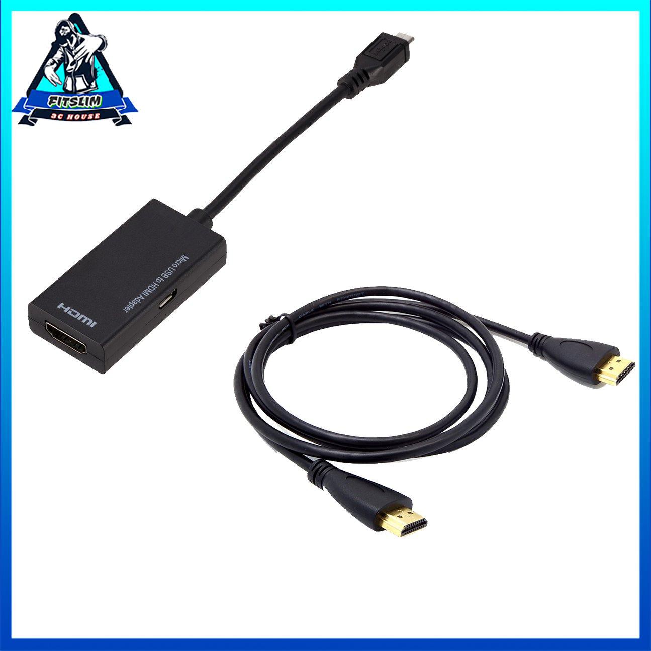 Cáp chuyển đổi Micro USB sang HDMI Nam sang Nữ 1080P HD cho thiết bị MHL