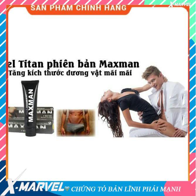 Gel bôi trơn Tăng Kích Thước MAXMAN - Chống xuất tinh sớm - Luôn Đưa Nàng Về Đích