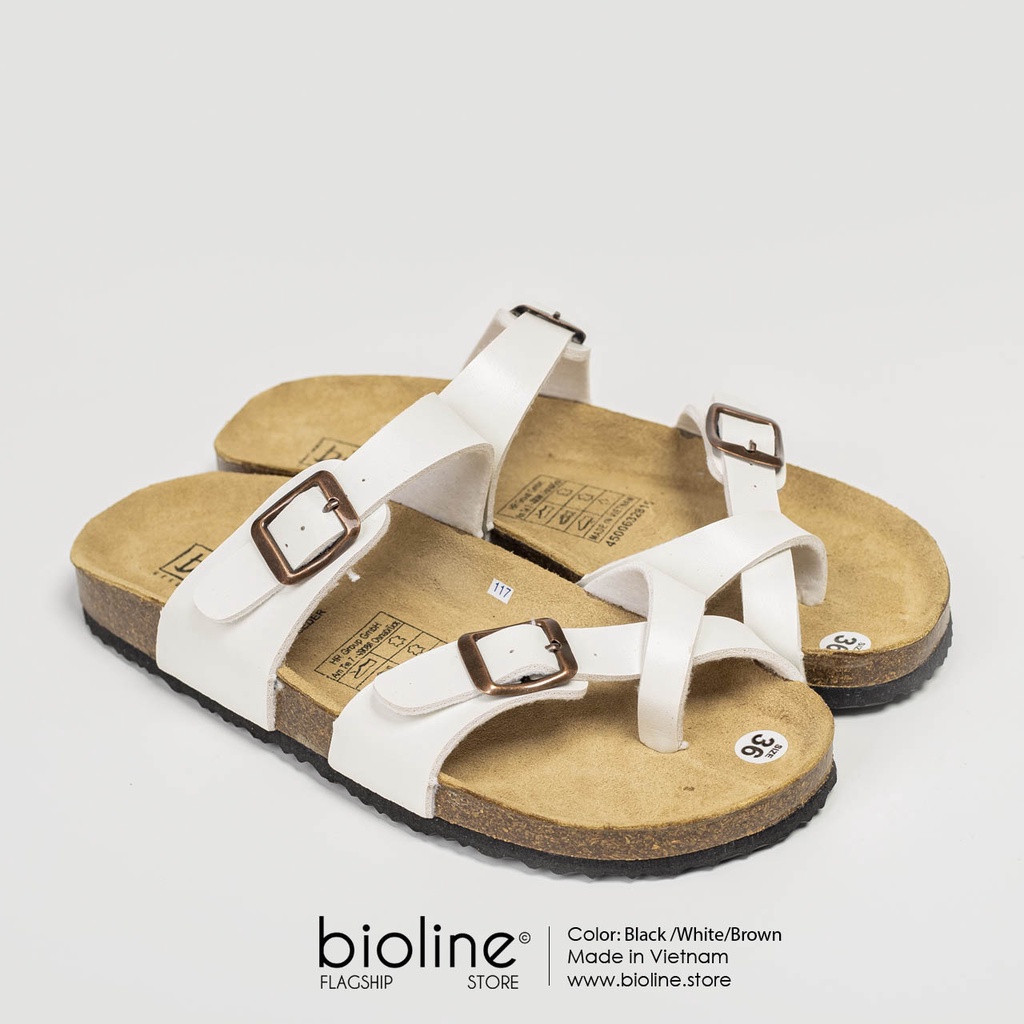[DA BÒ THẬT] D06 Dép đế trấu BIRKEN da bò xỏ ngón Unisex (Đế trấu) Birken Bioline