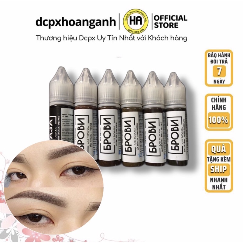 Mực Brovi Nga - mực phun xăm Brovi full bản màu mày | Mực Phun Xăm