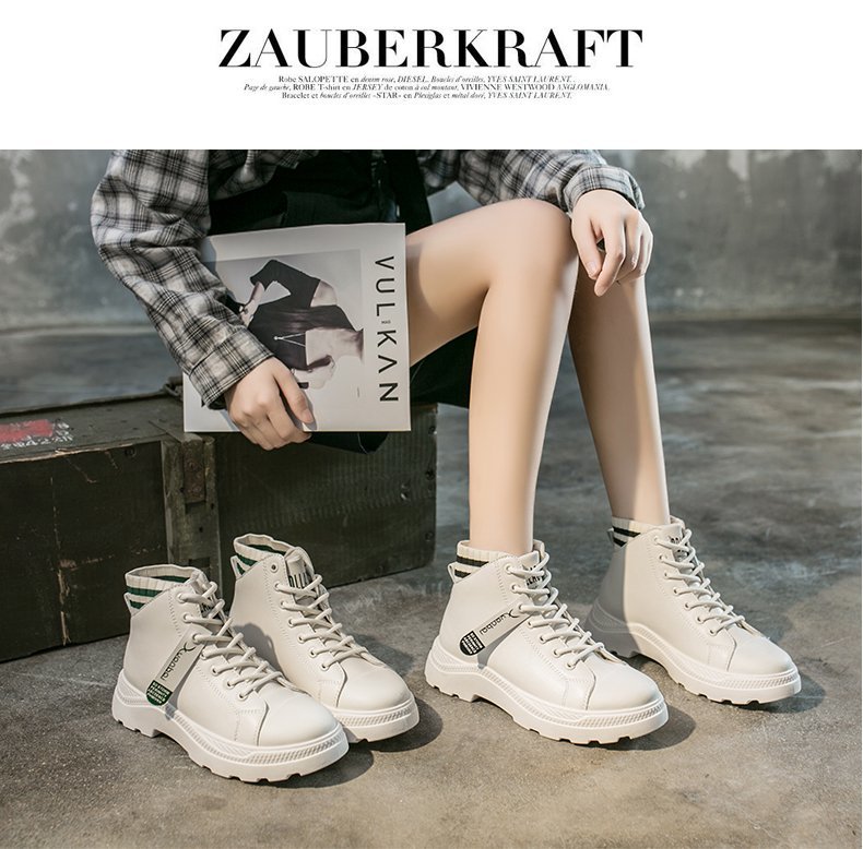 Giày Bốt Martin Phong Cách Anh Quốc Cổ Cao 5cm Thời Trang