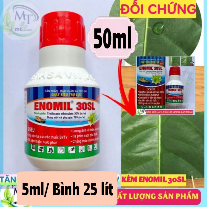 SIÊU TRỢ LỰC Enomil 30SL 50m - TĂNG HIỆU LỰC THUỐC BVTV - SIÊU THẨM THẤU VÀ BÁM DÍNH CỰC MẠNH - CHỐNG RỬA TRÔI TRONG 30P