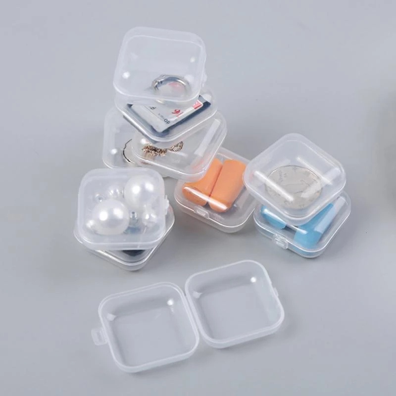 1 x Hộp đựng đồ mini bằng nhựa vuông trong suốt Hộp đựng đồ trang sức đa chức năng Dễ dàng mang theo khi đi du lịch