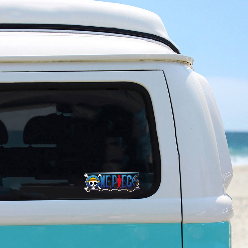 Miếng Dán Phản Quang Họa Tiết Hoạt Hình One Piece Trang Trí Xe Mô Tô