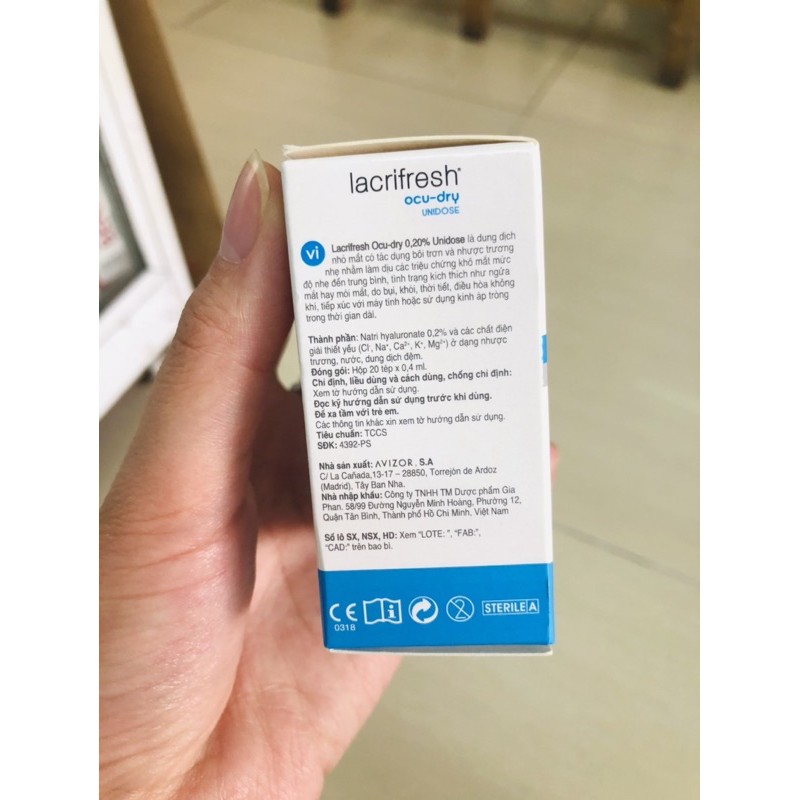 Dung dịch nhỏ mắt AVIZOR LACRIFRESH OCU-DRY 0.20% UNIDOSE | BigBuy360 - bigbuy360.vn