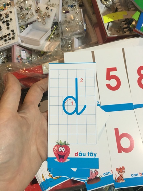 Bộ thẻ chữ thẻ số 40 thẻ loại to