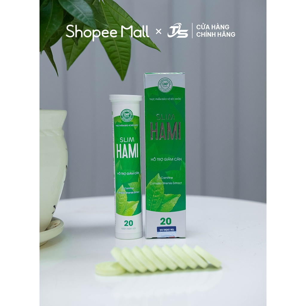 Combo 4 hộp Sủi giảm cân Slim Hami TS GROUP hộp mềm tiêu chuẩn 20 viên - Ami Slim