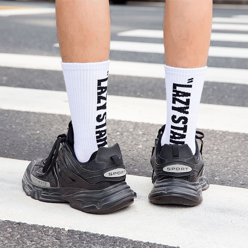 Vớ cotton Nguyên Chất in Chữ Đơn Giản Thời Trang Thu Đông Mới Cho Nam